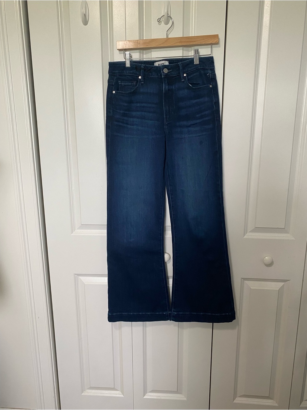 PAIGE Leenah Dark Indigo Wide-Leg Jeans